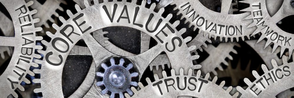 core values written on cogs